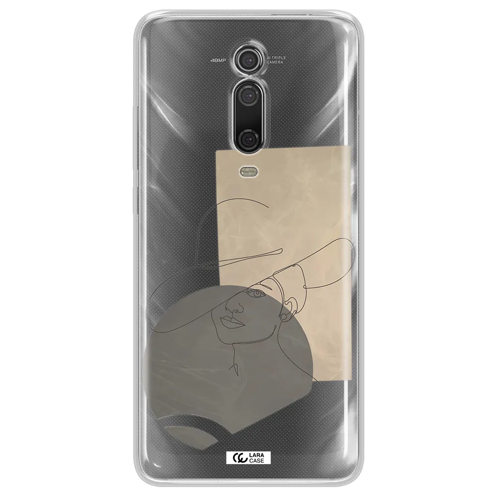 The Lady In The Hat Line Art Xiaomi Mi 9T Clear TPU Case