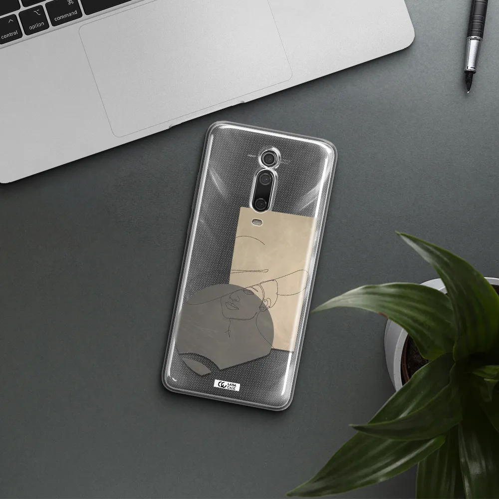The Lady In The Hat Line Art Xiaomi Mi 9T Clear TPU Case