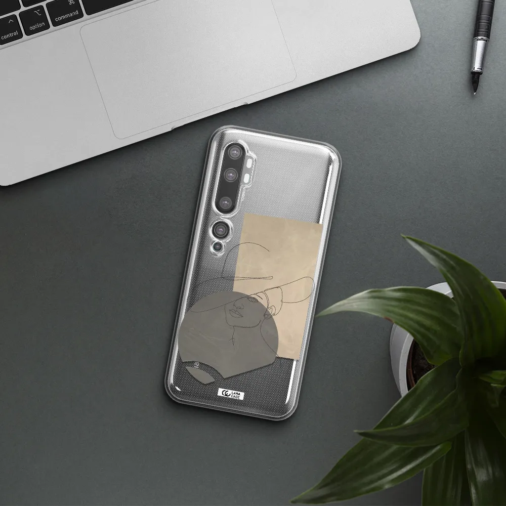 The Lady In The Hat Line Art Xiaomi Mi Note 10 Clear TPU Case