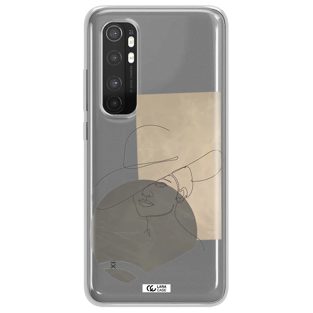 The Lady In The Hat Line Art Xiaomi Mi Note 10 Lite Clear TPU Case