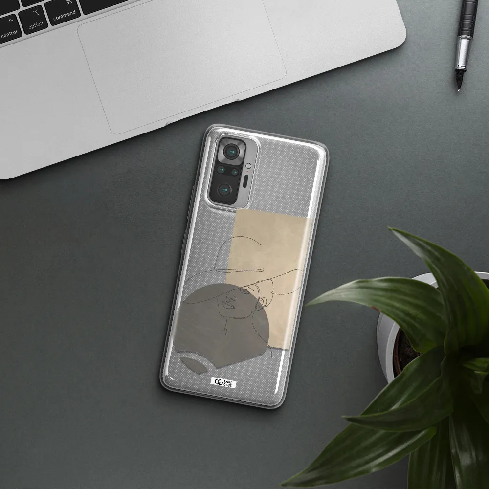The Lady In The Hat Line Art Xiaomi Note 10 Pro Clear TPU Case