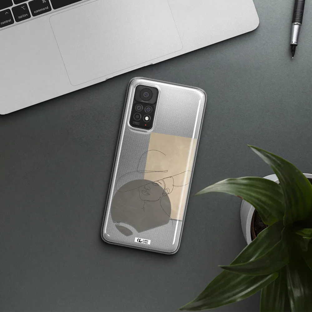 The Lady In The Hat Line Art Xiaomi Note 11 Pro Clear TPU Case