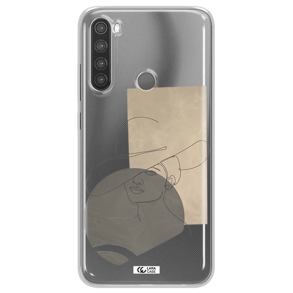 The Lady In The Hat Line Art Xiaomi Note 8 Clear TPU Case