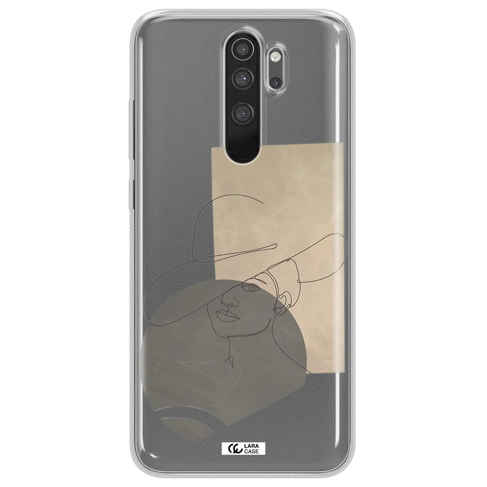 The Lady In The Hat Line Art Xiaomi Note 8 Pro Clear TPU Case