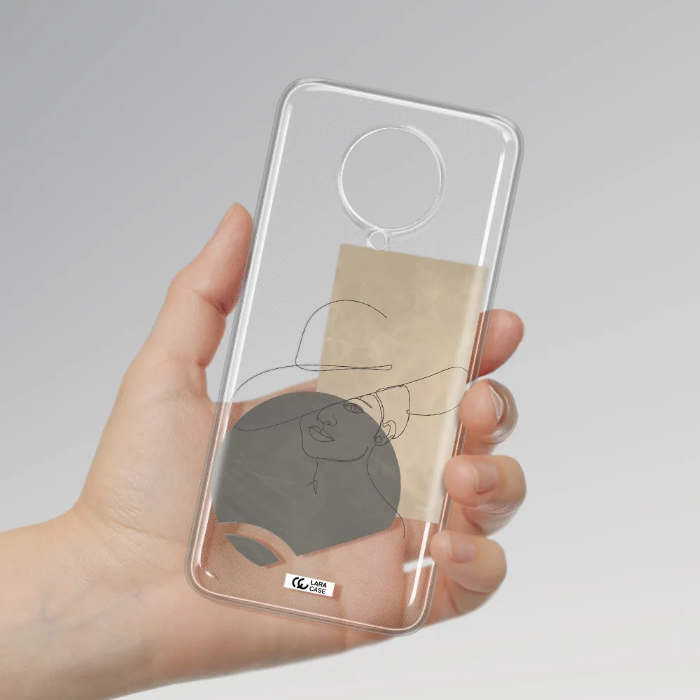 The Lady In The Hat Line Art Xiaomi Poco F2 Pro Clear TPU Case