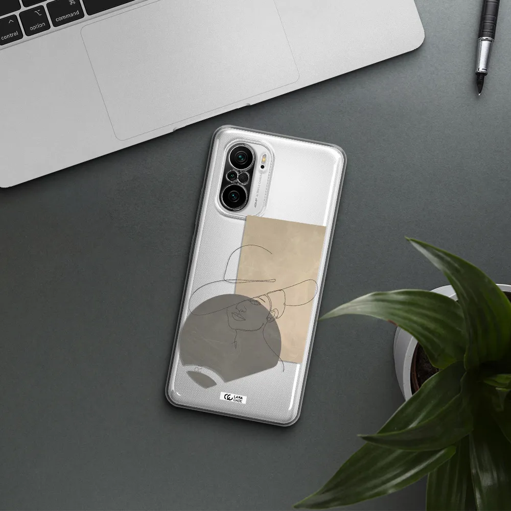 The Lady In The Hat Line Art Xiaomi Poco F3 Clear Tpu Case