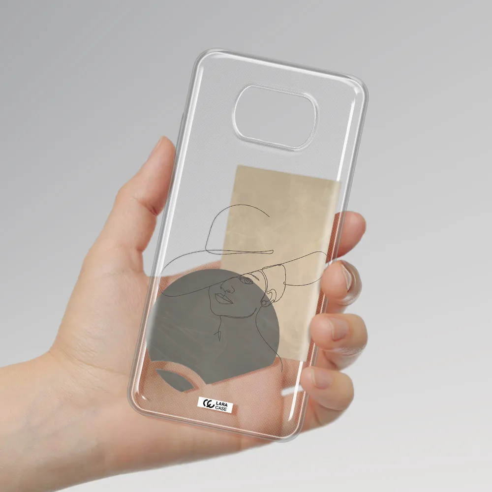 The Lady In The Hat Line Art Xiaomi Poco X3 Clear TPU Case