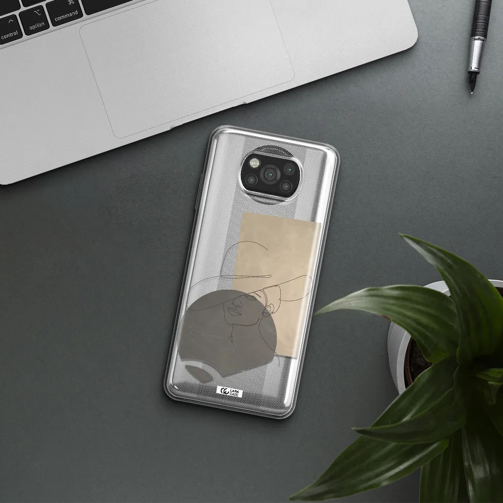 The Lady In The Hat Line Art Xiaomi Poco X3 Clear TPU Case