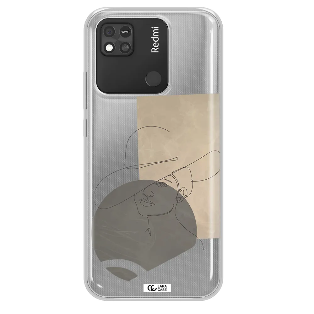 The Lady In The Hat Line Art Xiaomi Redmi 10A Clear TPU Case