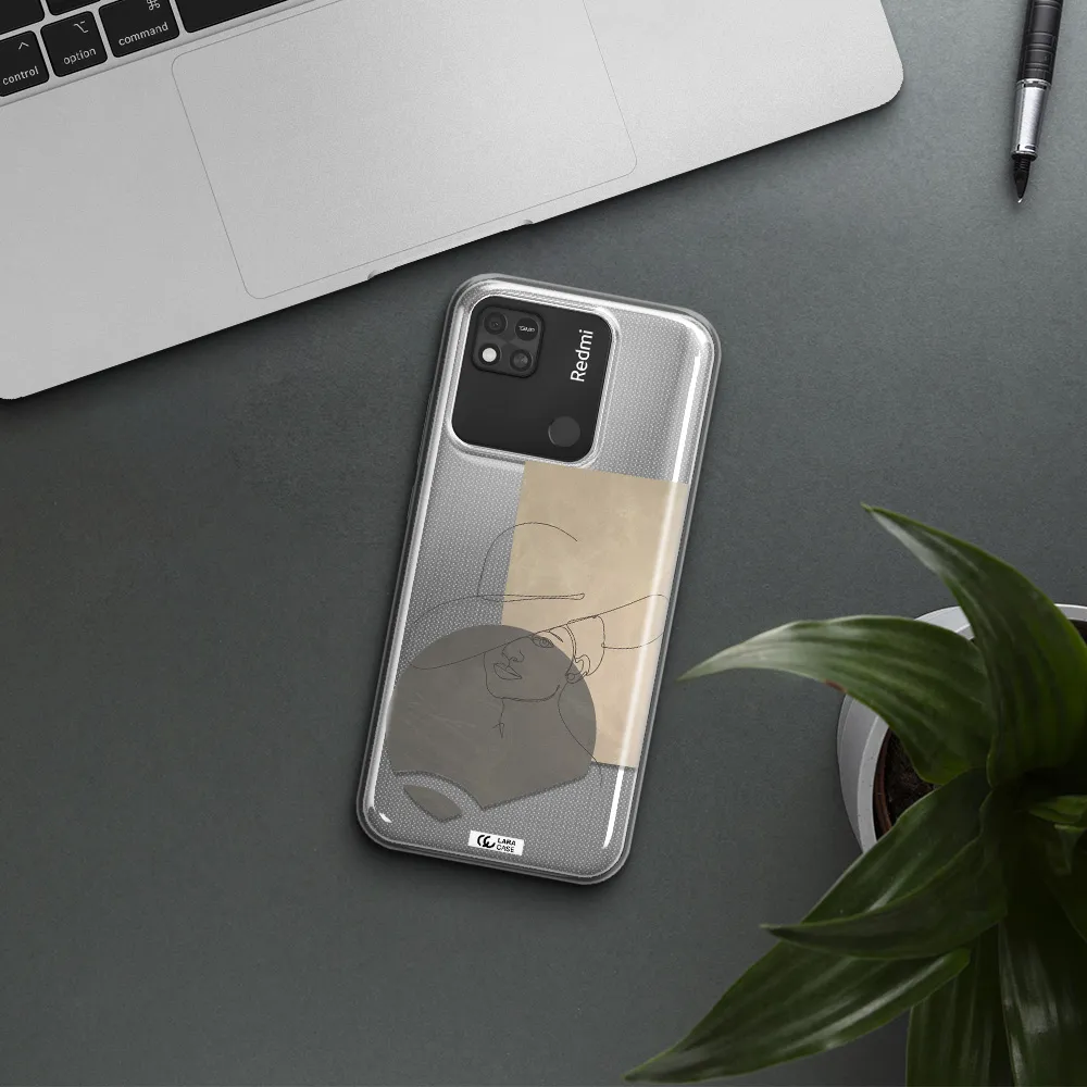The Lady In The Hat Line Art Xiaomi Redmi 10A Clear TPU Case