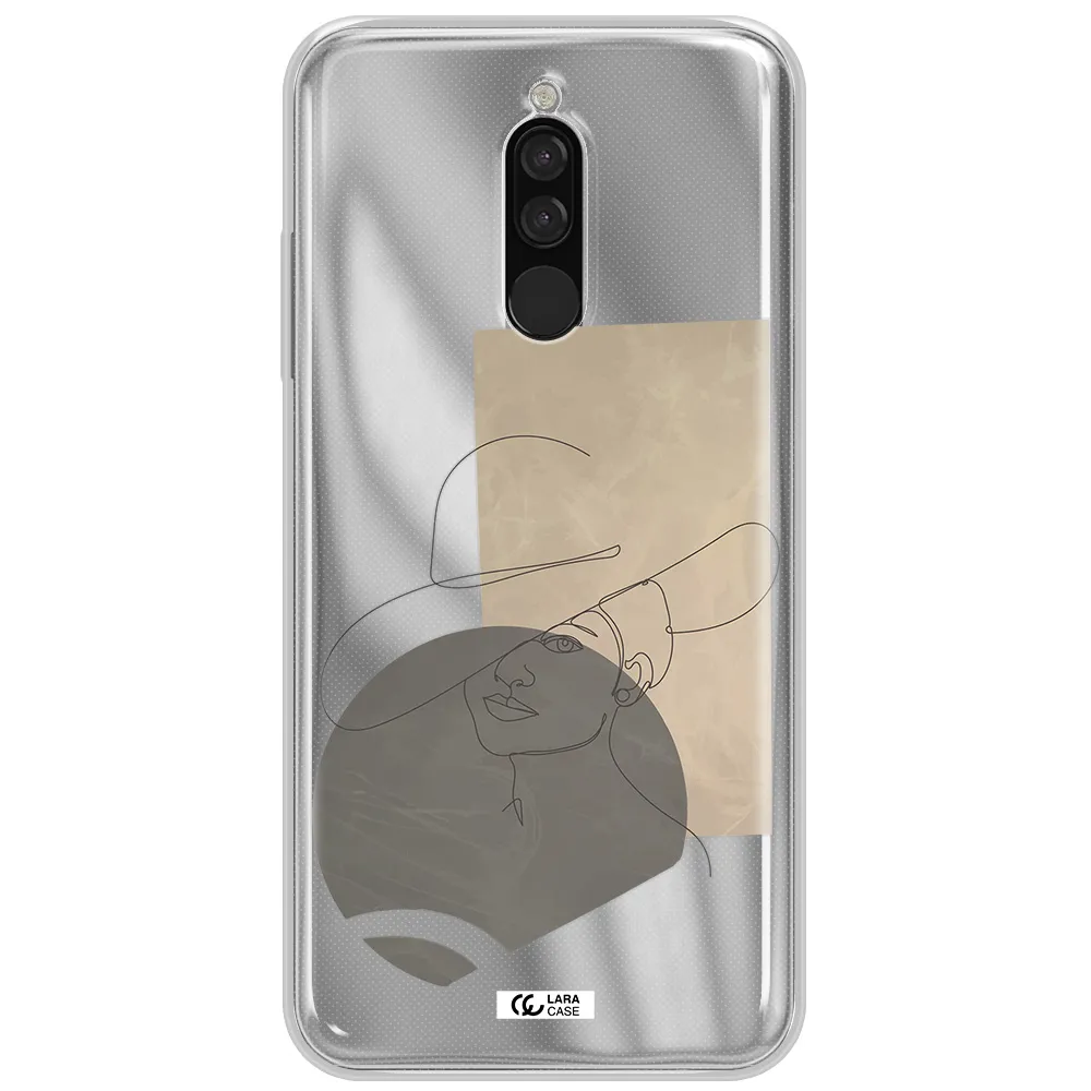 The Lady In The Hat Line Art Xiaomi Redmi 8 Clear Tpu Case