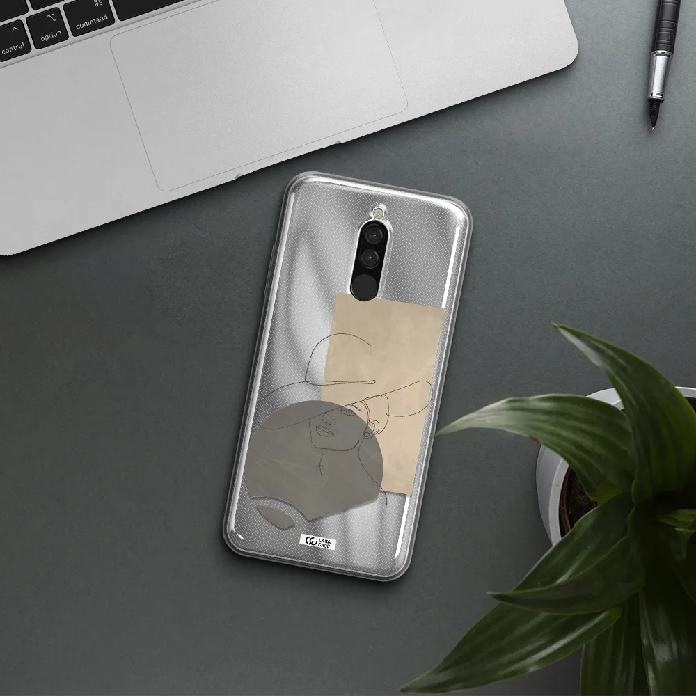 The Lady In The Hat Line Art Xiaomi Redmi 8 Clear Tpu Case