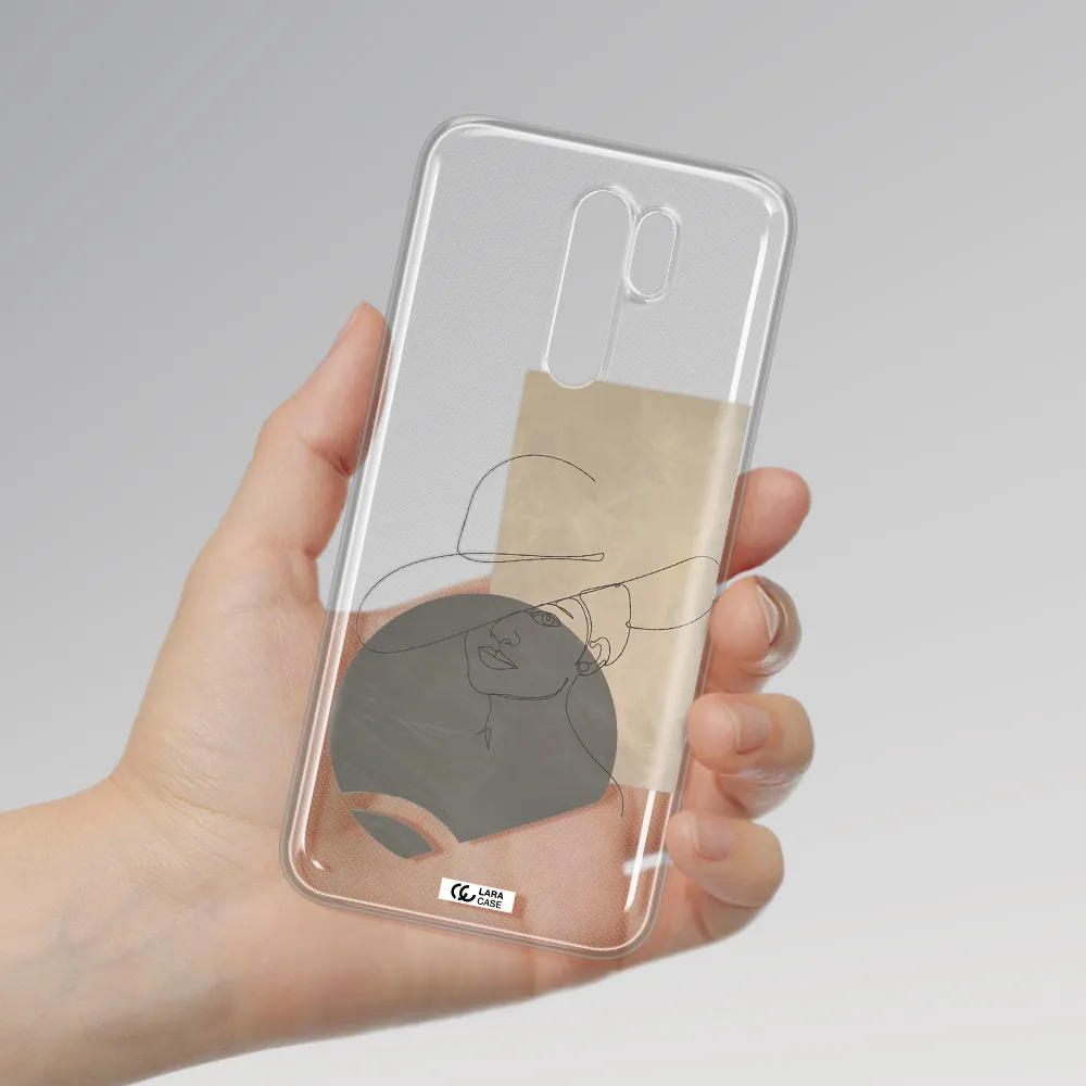 The Lady In The Hat Line Art Xiaomi Redmi 9 Clear TPU Case