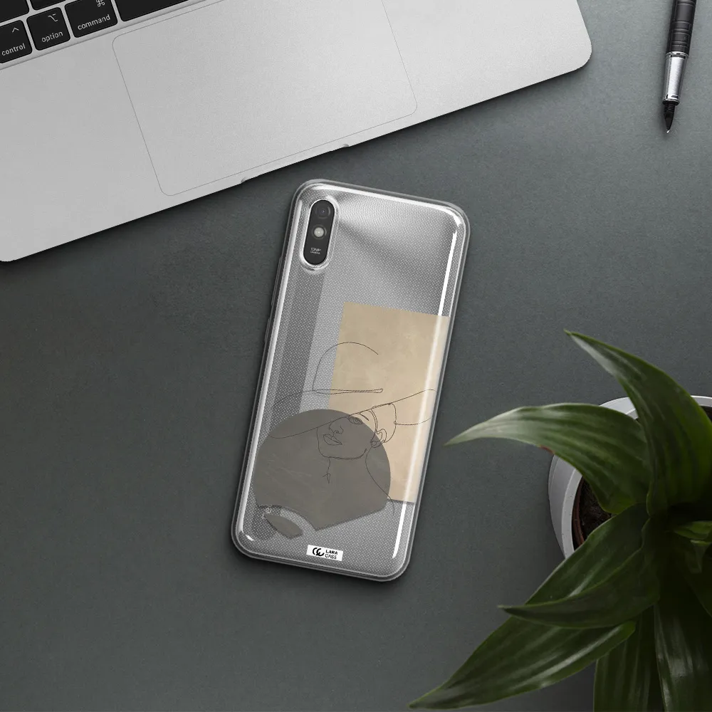 The Lady In The Hat Line Art Xiaomi Redmi 9A Clear TPU Case