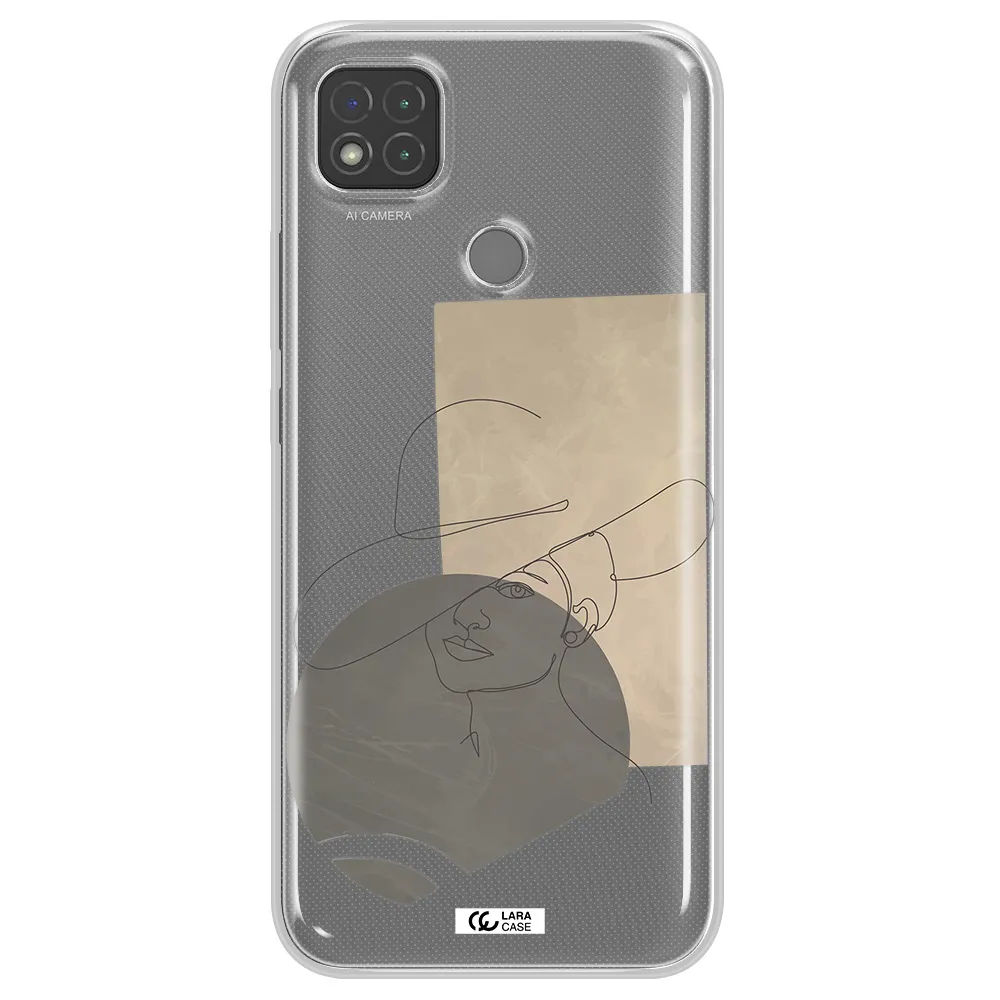 The Lady In The Hat Line Art Xiaomi Redmi 9C Clear TPU Case