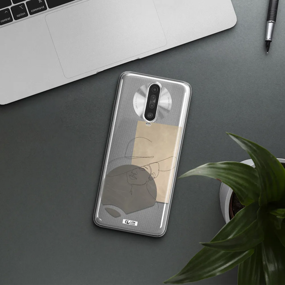 The Lady In The Hat Line Art Xiaomi Redmi K30 Clear TPU Case