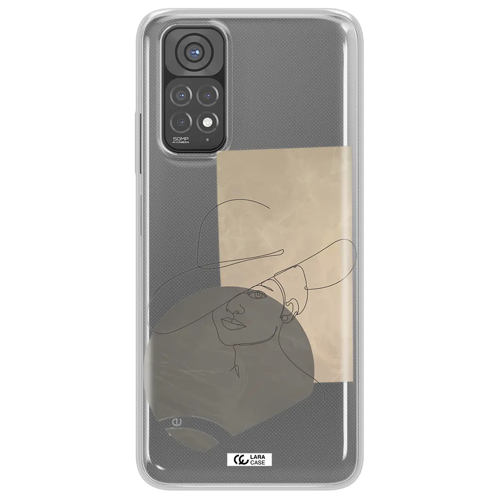 The Lady In The Hat Line Art Xiaomi Redmi Note 11 Clear TPU Case