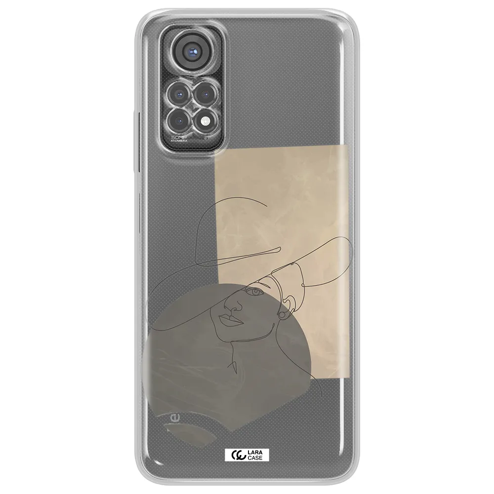 The Lady In The Hat Line Art Xiaomi Redmi Note 11S Clear Tpu Case