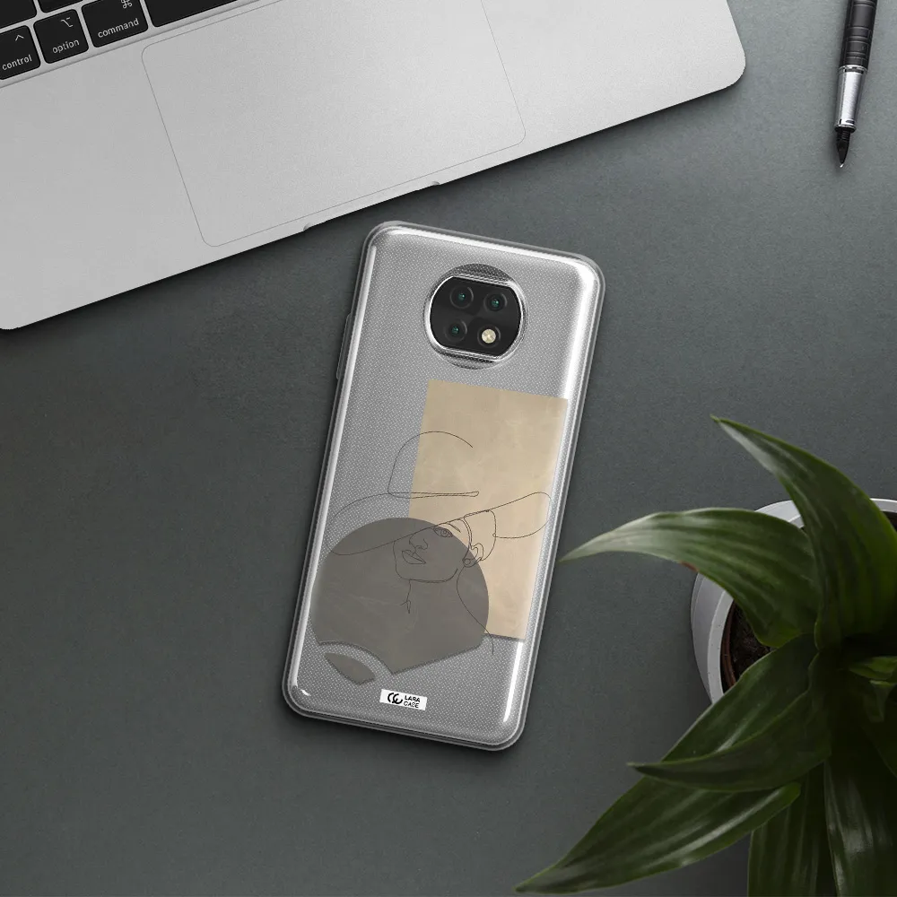 The Lady In The Hat Line Art Xiaomi Redmi Note 9T Clear Tpu Case