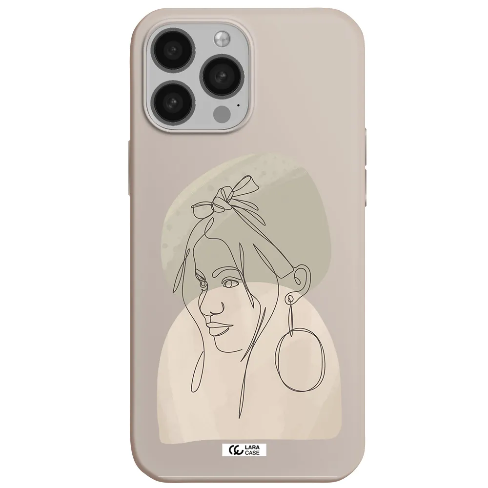 Abstract Female Face Line Art Apple iPhone 13 Pro Silicone Stone Case