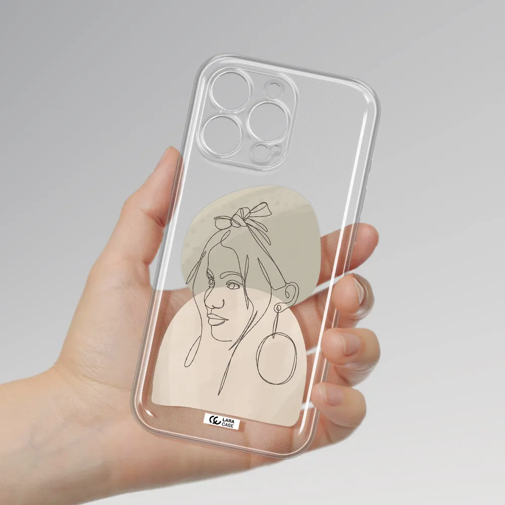 Abstract Female Face Line Art Apple Iphone 16 Pro Max Clear Tpu Case