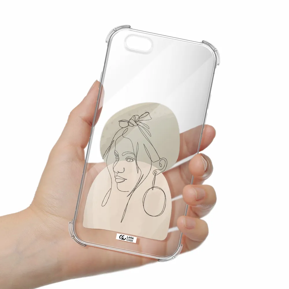 Abstract Female Face Line Art Apple iPhone 6 Clear PC Case