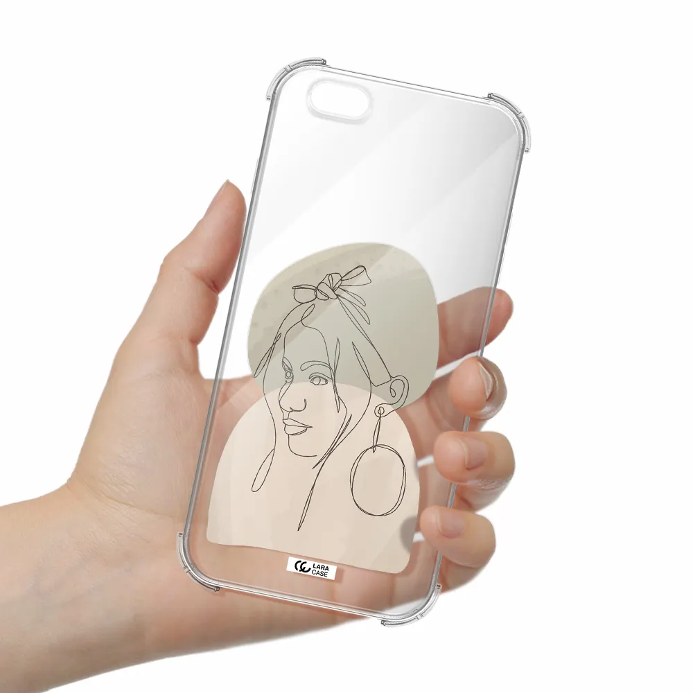 Abstract Female Face Line Art Apple iPhone 6 plus Clear PC Case