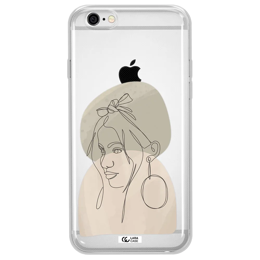 Abstract Female Face Line Art Apple iPhone 6 plus Clear TPU Case