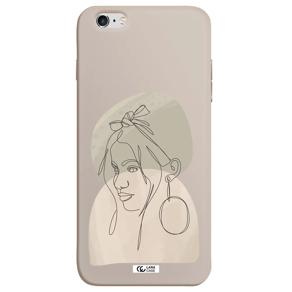 Abstract Female Face Line Art Apple iPhone 6 plus Silicone Stone Case