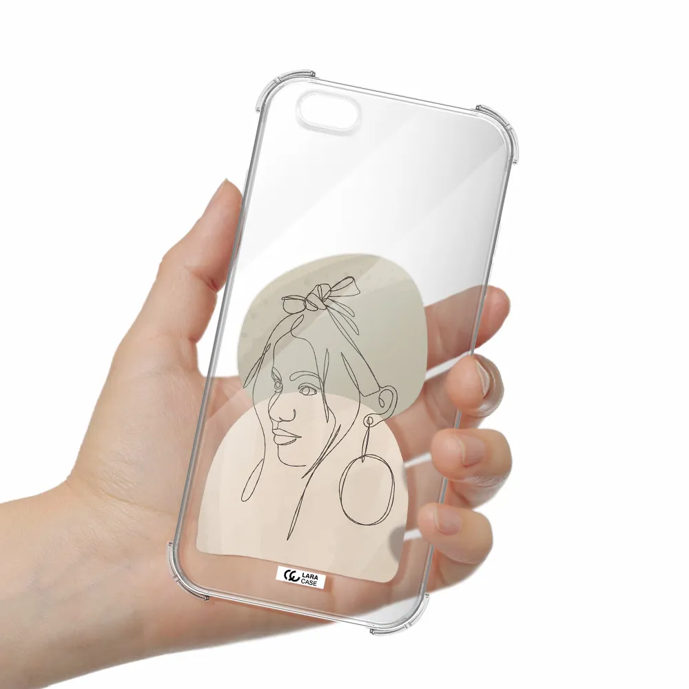 Abstract Female Face Line Art Apple iPhone 6 s plus Clear PC Case