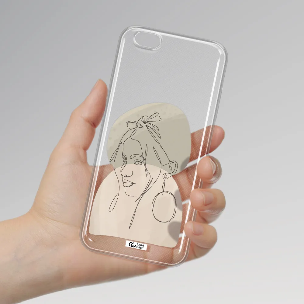 Abstract Female Face Line Art Apple iPhone 6 s plus Clear TPU Case