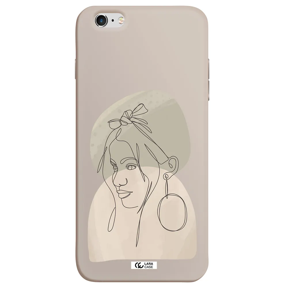 Abstract Female Face Line Art Apple iPhone 6 s plus Silicone Stone Case