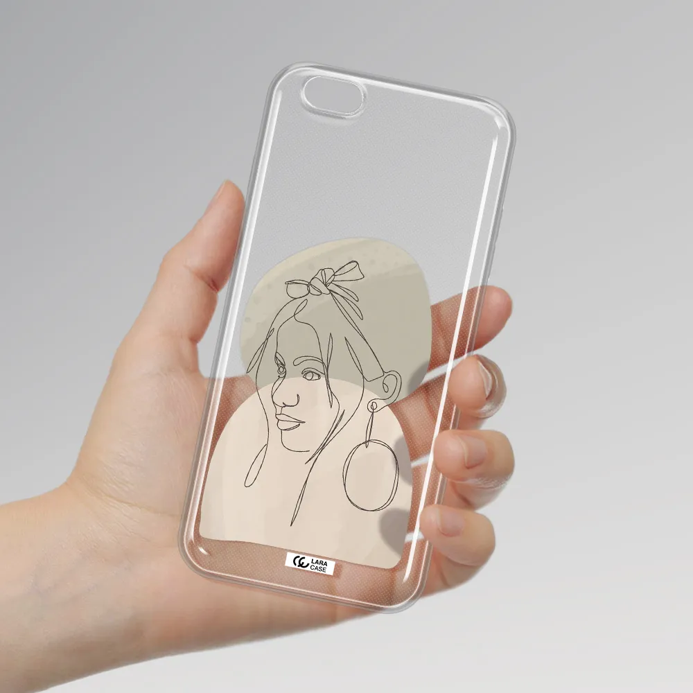 Abstract Female Face Line Art Apple iPhone 6S Clear TPU Case