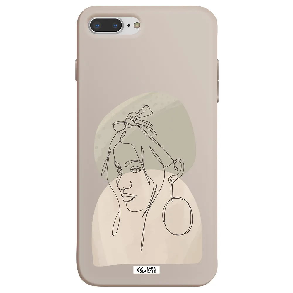 Abstract Female Face Line Art Apple iPhone 7 plus Silicone Stone Case