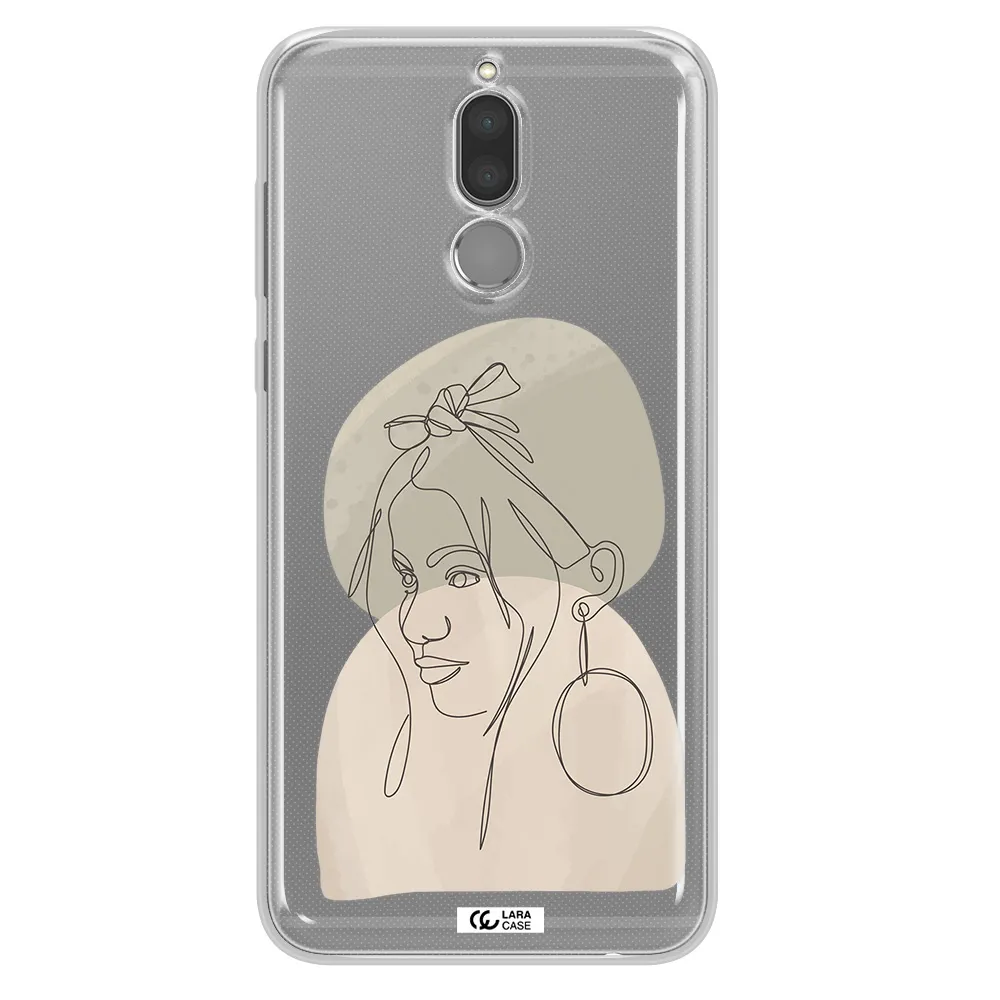 Abstract Female Face Line Art Huawei Mate 10 Lite Clear TPU Case