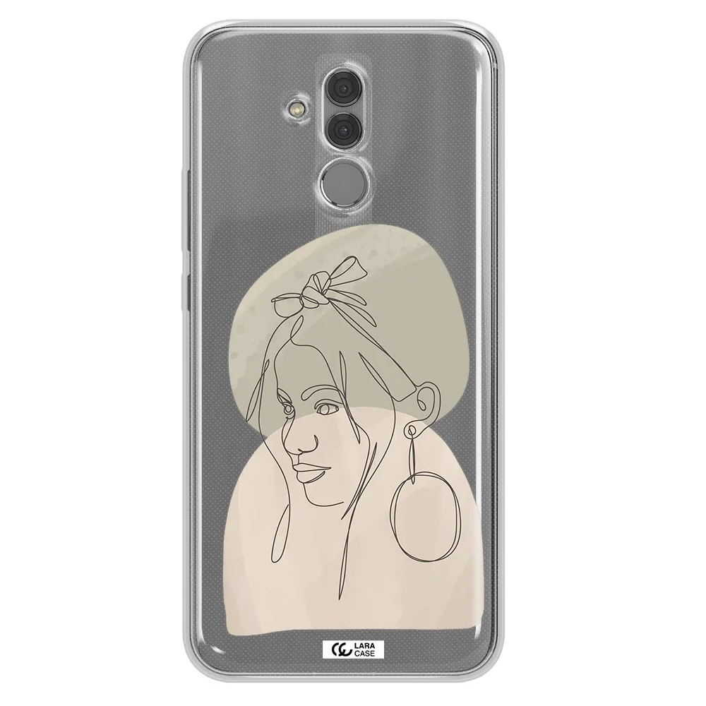 Abstract Female Face Line Art Huawei Mate 20 Lite Clear TPU Case