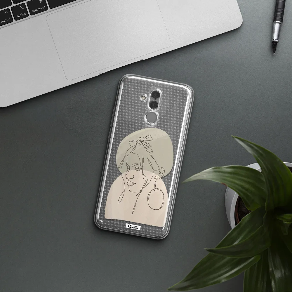 Abstract Female Face Line Art Huawei Mate 20 Lite Clear TPU Case