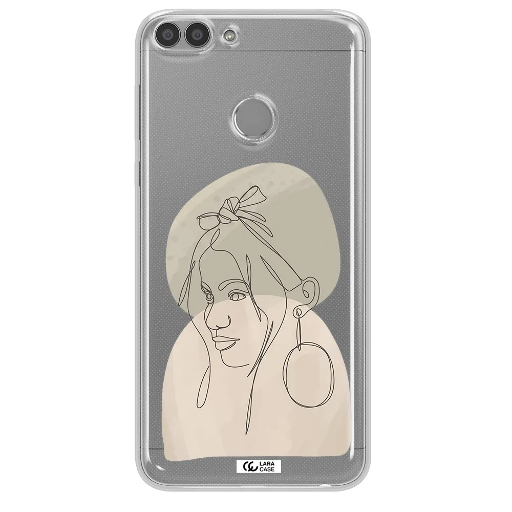 Abstract Female Face Line Art Huawei P Smart 2017 Clear TPU Case