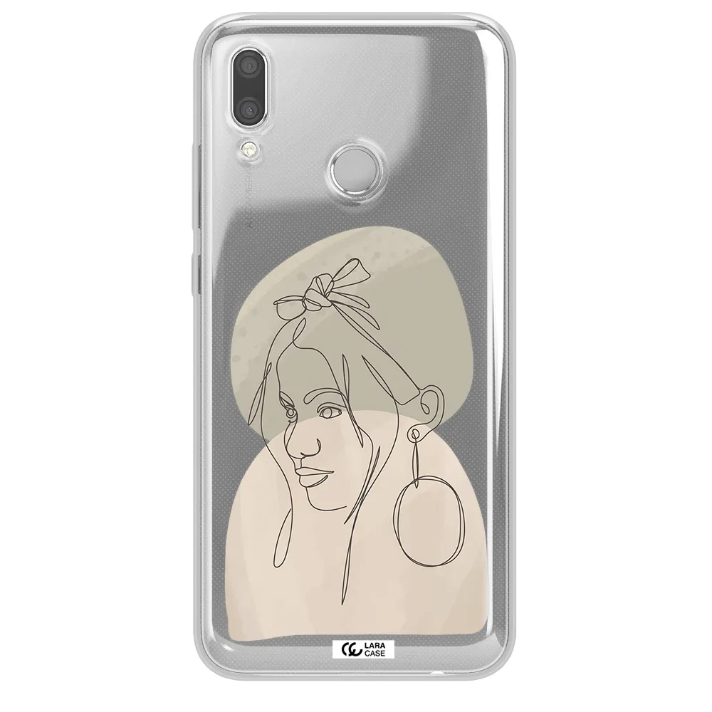 Abstract Female Face Line Art Huawei P Smart 2019 Clear TPU Case