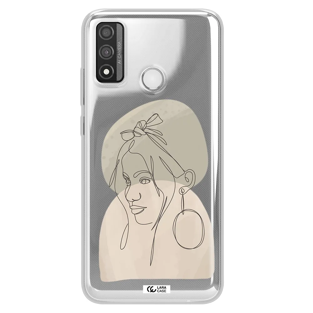 Abstract Female Face Line Art Huawei P Smart 2020 Clear TPU Case