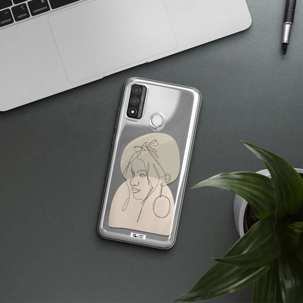 Abstract Female Face Line Art Huawei P Smart 2020 Clear TPU Case