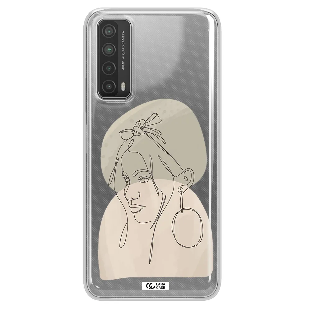 Abstract Female Face Line Art Huawei P Smart 2021 Clear TPU Case
