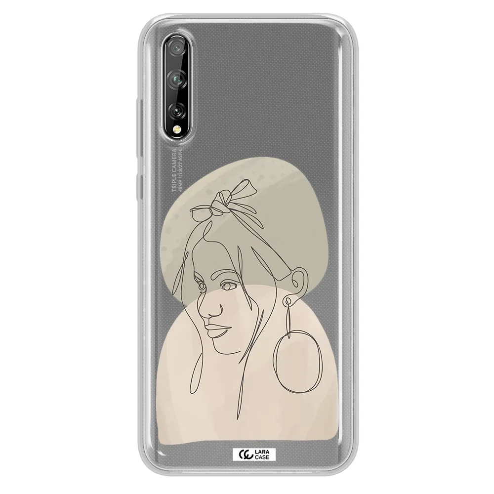 Abstract Female Face Line Art Huawei P Smart S Clear TPU Case