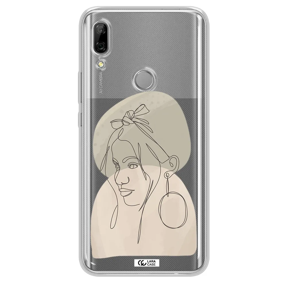 Abstract Female Face Line Art Huawei P Smart Z Clear TPU Case