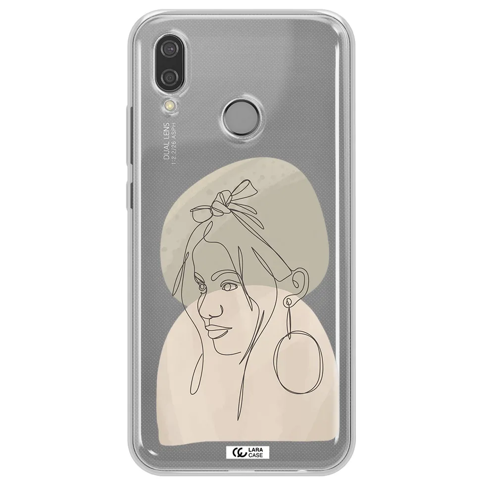 Abstract Female Face Line Art Huawei P20 Lite Clear TPU Case