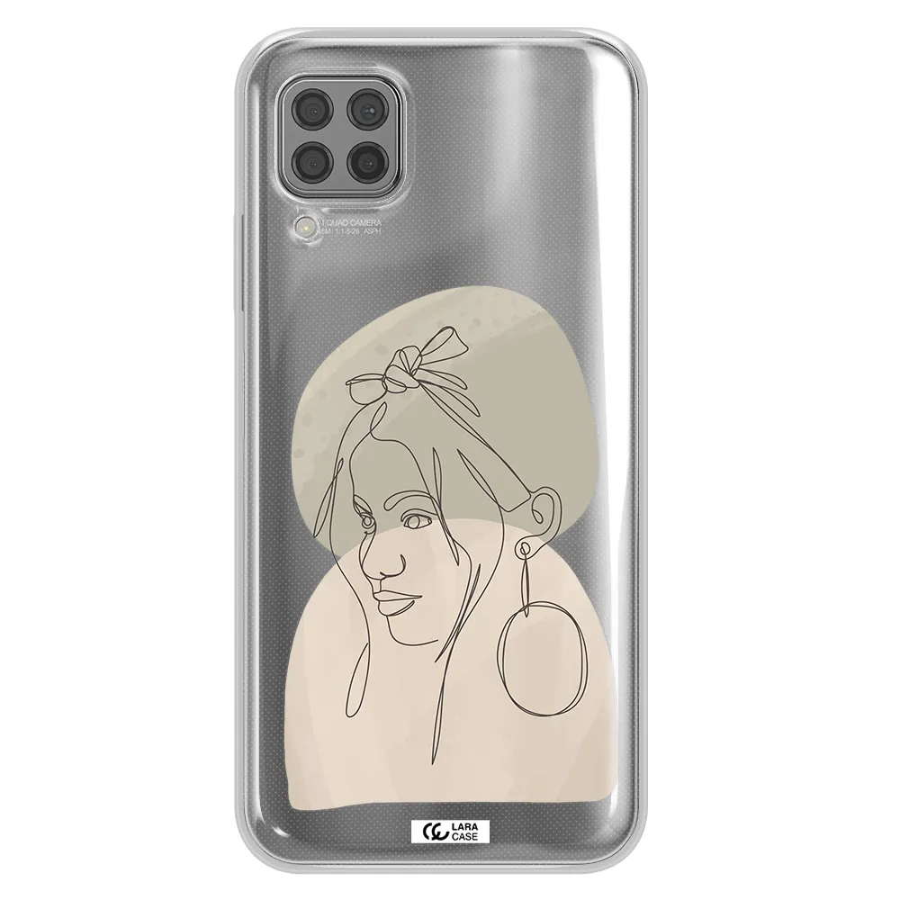 Abstract Female Face Line Art Huawei P40 Lite Clear TPU Case