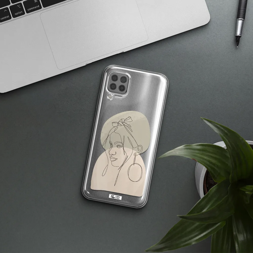 Abstract Female Face Line Art Huawei P40 Lite Clear TPU Case