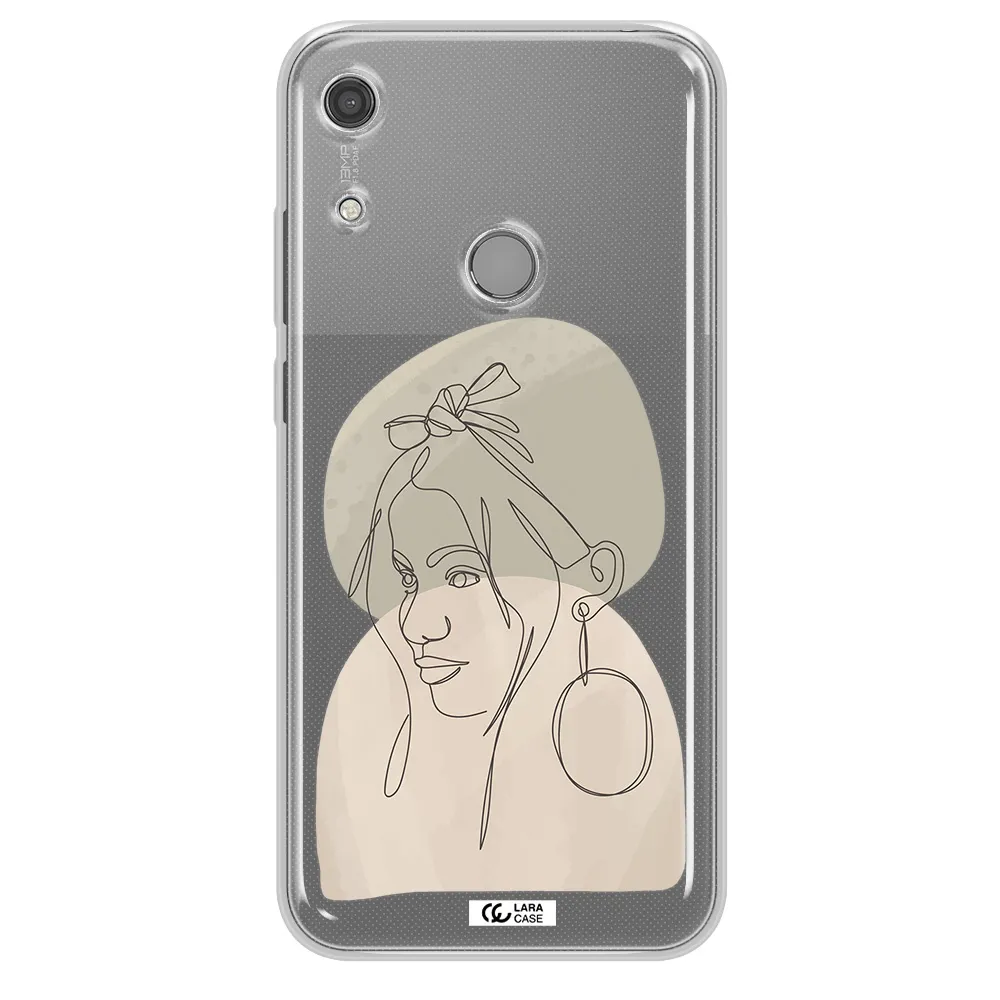 Abstract Female Face Line Art Huawei Y6S Clear TPU Case