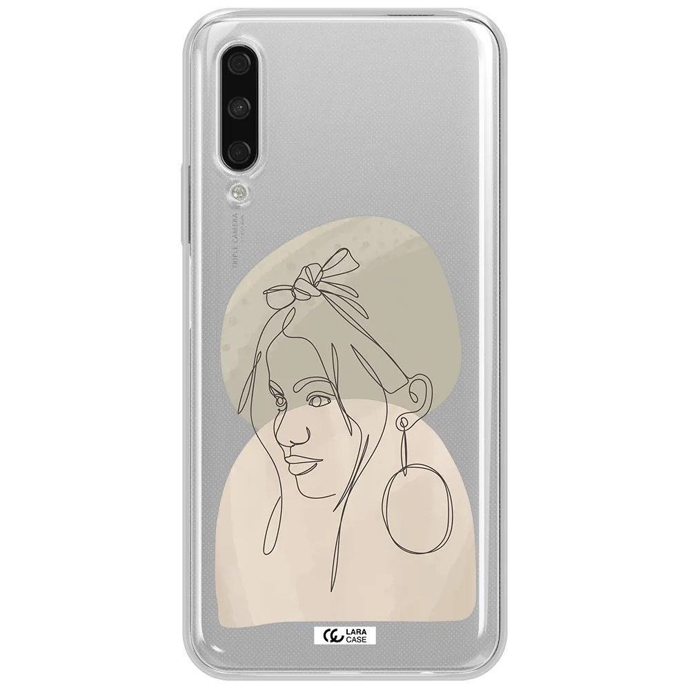 Abstract Female Face Line Art Huawei Y9S Clear Tpu Case