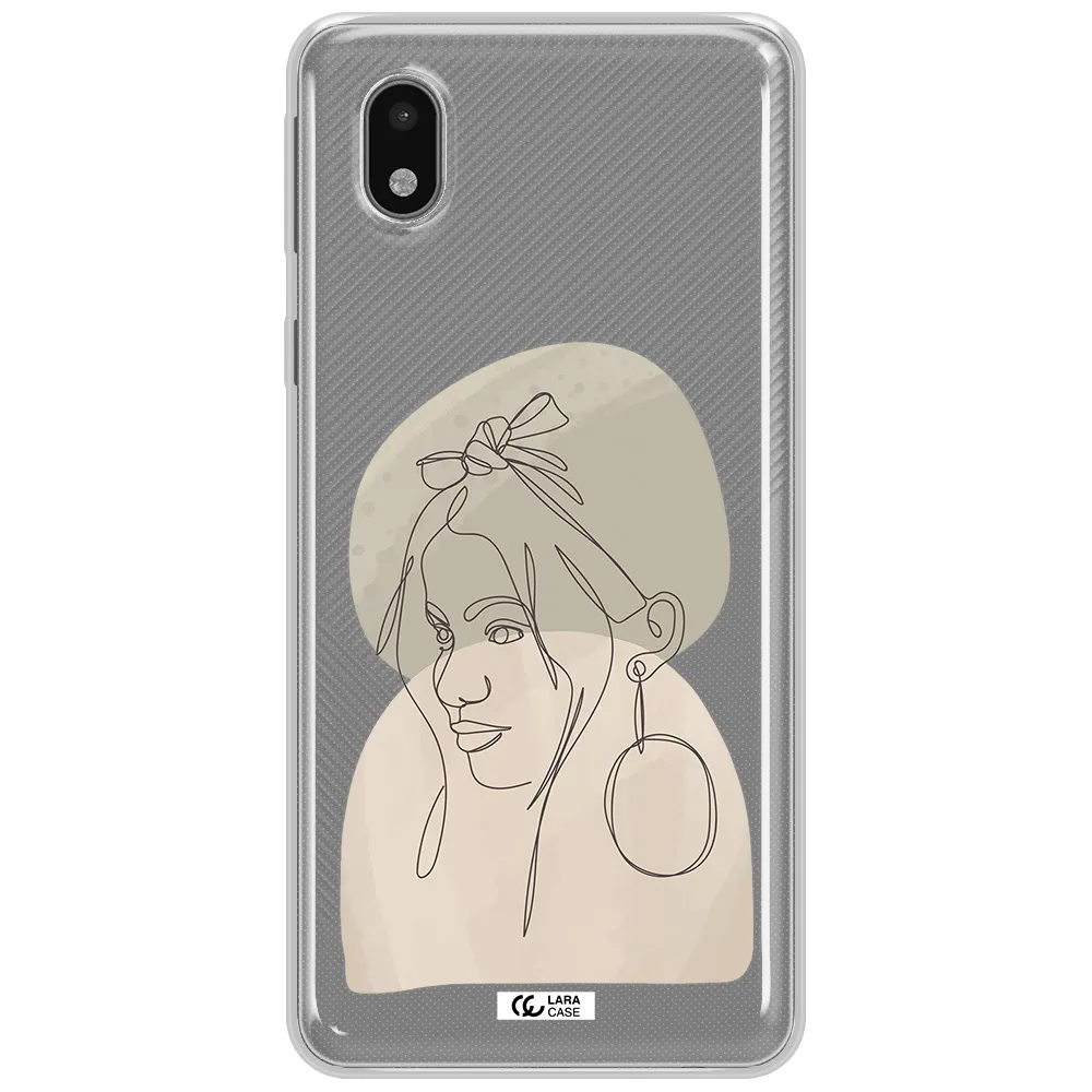 Abstract Female Face Line Art Samsung A01 Core Clear Tpu Case